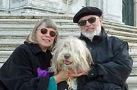 Durant and Cheryl Imboden with Maggie the Bearded Collie