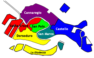 Venice sestieri map